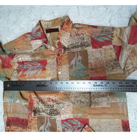 Tori Richard Cotton Lawn Men's Button Up Short Sleeve Leaf Hawaiian Shirt Large - Picture 5 of 8